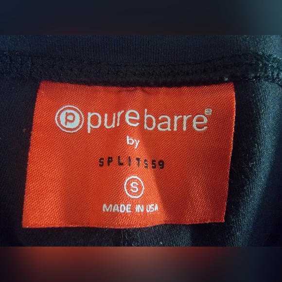 Pure Barre By Splits59 FullLength Black Ribbed CalfYoga Leggings Size small - Picture 9 of 10